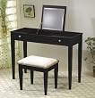 Cappuccino Finish Flip Top Vanity Table & Stool Set