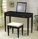 Cappuccino Finish Flip Top Vanity Table & Stool Set