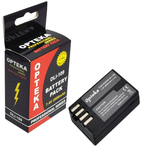 Opteka D-Li109 2000mAh Ultra High Capacity Li-ion Battery Pack for Pentax K-R KR Digital SLR Camera