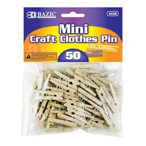 BAZIC-Mini-Natural-Clothespins-Wood-50-Per-Pack