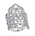 Women Stainless Steel Silver Celtic Rings Cubic Zirconia