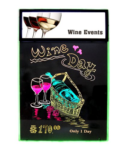 Light Panel Business Hours Sign LED Display Message Menu Sign Writing Board +Marker Pen