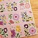 Baby : Girls Pink Flower Grid Rug - 4 x 6' Rug