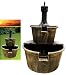 2 Tier Barrel Water Fountain/ With Pump/ Garden/ Indoor