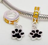 Puppy Dog Paw .925 Sterling Silver Charm Pandora, Chamilia, Biagi & European Bracelets Compatible.