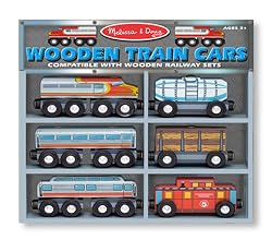 Melissa & Doug Wooden Train Cars Set