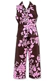 Bedhead Pink & Chocolate Exotic Floral Sleeveless Capri Voile Cotton Pajama - Final Sale!
