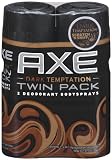 Axe Body Spray, Twin Pack, Dark Temptation, 4-Ounce