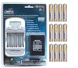 Hitech - 12 AAA Rechargeable Batteries and Charger Set For GeoTrax Working Town Train Railway