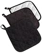 Excello Terry Potholder, Black, Set of 3