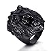 Trendsmax Mens Ring 316L Stainless Steel Roaring Lion King Engraved Carved Vintage Black Tone