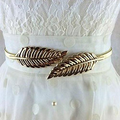 OI Fashion Gold Metal Leaves Waist Belt for Women and Girl
