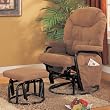 Brown Microfiber Recliner and Ottoman By Coaster Furniture