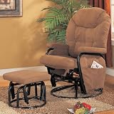 Brown Microfiber Recliner and Ottoman By Coaster Furniture