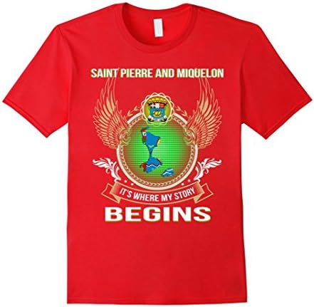 Men's saint pierre and miquelon flag T shirt Medium Red