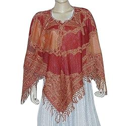 Ponchos in Wool Jacquard Design Womens Outerwear Dress 40 x 40 inches(pnch275)