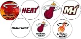 Set of 7 MIAMI HEAT LOGO Pinback Buttons 1.25" Pins / Badges Wade Bosh James Basketball