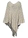 Choies Women's White Cut Out Asymmetric Hem Tassel Detail Knit Pullover Poncho