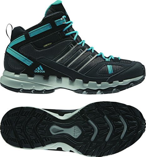 Adidas Women's AX 1 Mid GTX Hiking Boots - Sharp Grey/ Black/ Vivid Teal 8 Adidas Women's AX 1 Mid GTX Hiking Boots - Sharp Grey/ Black/ Vivid Teal 8