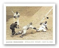 Jackie Robinson Stealing Home May 18, 1952 by Rachel Robinson 28"x22" Art Print Poster