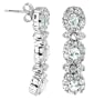 Nickel Free 1.25" x 0.3" Aquamarine Cubic Zirconia .925 Sterling Silver Post Back Dangle Earrings