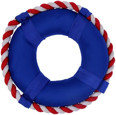 LovePets Dog Floating Rope Circle Toy with Squeaker Dog Plush Toy