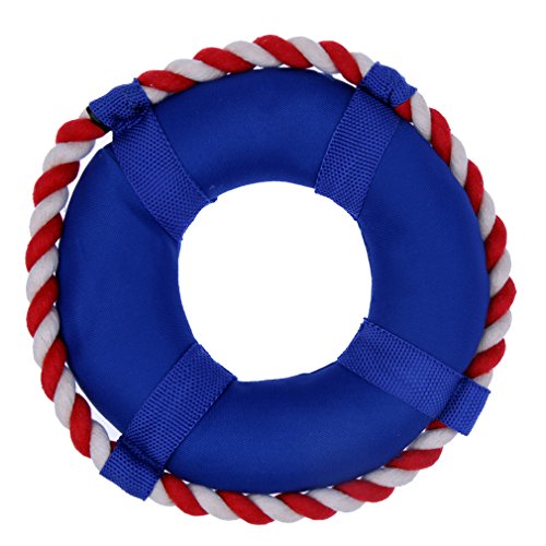 LovePets Dog Floating Rope Circle Toy with Squeaker Dog Plush Toy