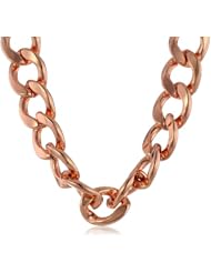Kenneth Jay Lane Polished Rose Gold Large Flat Link Lobster Claw Clasp Necklace, 19"