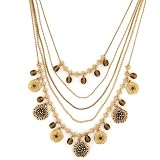 Summer Blooms Five Strand Layered Look Necklace