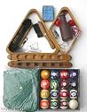 Pool Table Accessory Kit W Marble Ball Set Cue Rack New
