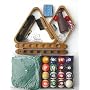 Pool Table Accessory Kit W Marble Ball Set Cue Rack New