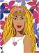 Blonde Haired Girl With Heart Necklace by Santiago Poveda. Size 12.00 inches width by...