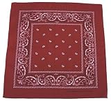  : Bandana, burgund-schwarz, Gr. 55 x 55 cm, Baumwolle