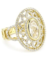 Katie Decker "Venetian" 18k White Topaz and Diamond Ring, Size 7