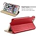 iPhone 8 Plus Case, Benuo [Luxury Series] [Genuine Leather] Folio Flip Corrected Grain Leather Case [Ultra Slim] [Magnetic Closure] with Built-in Stand for Apple iPhone 8 Plus / 7 Plus(Red)