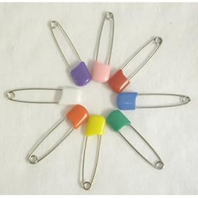 Plastic Headed Diaper Pins - 4 Pack