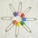 Plastic Headed Diaper Pins - Pink - 4 pack