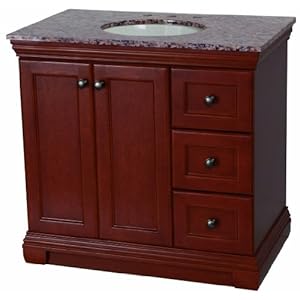 Belle Foret ST36P2Y-AM Sutton 36-Inch by 21-Inch Stone Effects Vanity Combination, Amber,Your Other Warehouse,ST36P2Y-AM,BFST36P2YAM