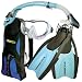 US Divers Diva LX Mask, Paradise Dry Snorkel, Hingeflex Fins, Snorkel Set