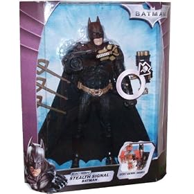 DC Batman The Dark Knight 11 Inch Tall Action Figure - Electronic Stealth Signal Batman with 7 Lights Spin That Create Patterns and Batman Signals Plus Grapnel Launcher and 3 Grapnels