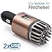 TwinkleBirds Car Air Purifier Ionizer - 12V Plug-in Car Air Freshener Ionic Deodorizer with 2.1 Amp Dual USB Charger - Smoke Smell, Pet and Food Odors, Allergens Eliminator for Car (Matte Copper)