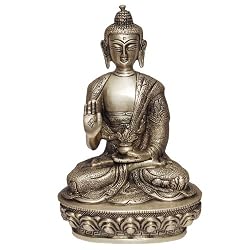 D&eacute;cor Gifts Sitting Buddha Brass Statue Collectibles 8 x 5 inches (bda019)