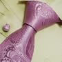 Hotpink Pattern Men Tie Pink Paisley Handmade Italian Style Silk Neck Tie Cufflinks Set 6643