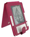 Magenta Full Genuine Leather Flip Case for Amazon Kinde 2 (Old Version) E-Reader Reading Device (Kindle NOT Included)