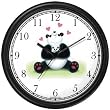 Mommy Panda Bear Holding Her Baby - Giant Panda JP Wall Clock by WatchBuddy Timepieces (White Frame)