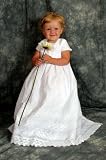 Swiss Heritage Flower Embroidered Polycotton Batiste Christening Gown