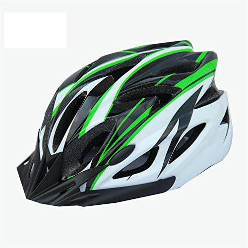 Super Light Integrally Road Bicycle Cycling Helmet With Luminous (Black Green, Adult)
