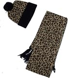 LEOPARD PRINTED SCARF AND HAT SET