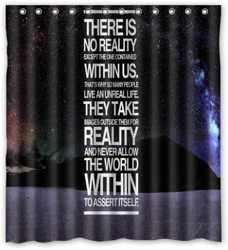 Custom It landscapes night sky outer space quotes Mildew-Resistant Antibacterial Waterproof Shower Curtain 66" x 72"