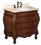 IMAGE OF Belle Foret BF80033R Single Basin Bathroom Vanity, Aged Walnut